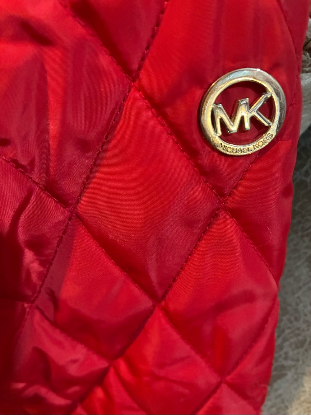 Michael Kors Red Quilted Zip-Up Jacket - Picture 2 of 3